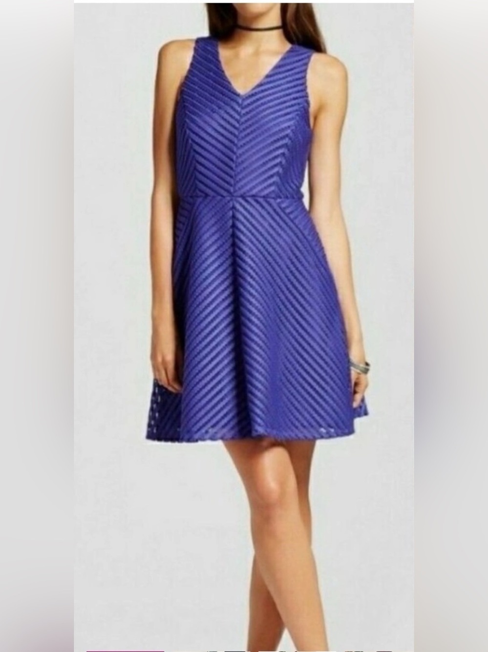 🌼Mossimo Supply Co. Purple Textured Fit-and-Flare Mini Dress